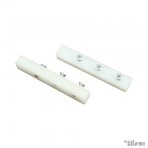 Outer guide on spring bar plate, as pair