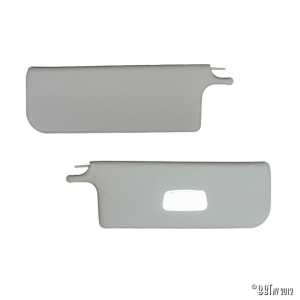 Sun visors, cabrio, pair, white, with mirror