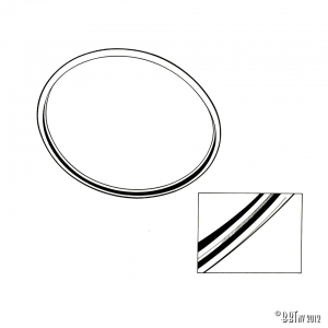 Seal around headlight lense, as pair