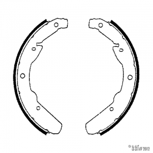 Brake shoes rear Type2 08/70-07/71