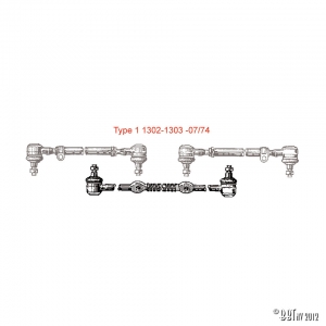 Tie rod, complete with pressed tie rod