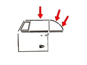 Seal between top & glass frames, 6 pieces