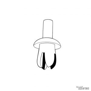 Clips for seal on C-pillar, convertible, each