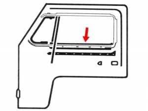 Outside window scraper, chrome + rubber, left, each