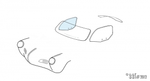 Doorwindow, right, convertible