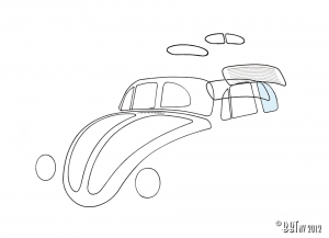 Rear side window, left