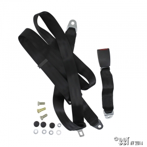 Seatbelt 3-point black, universal, with E-mark, each