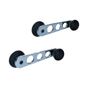 Window winders black/chrome, as pair