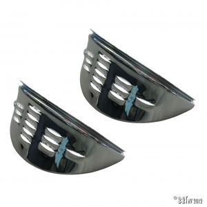 Eyebrows with louvers, chrome