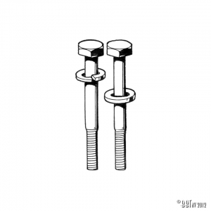 Bolts front axle complete with springs in standard length as pair